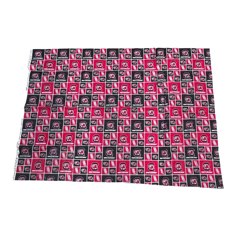 University Of South Carolina Gamecocks Fabric 43 1/4" x 30" Cotton Red & Black
